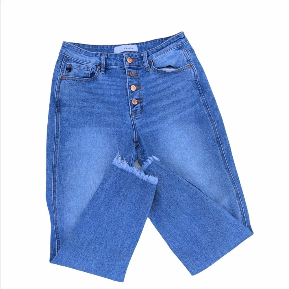 Kancan size 3/25 exposed button fly skinny raw hem jeans